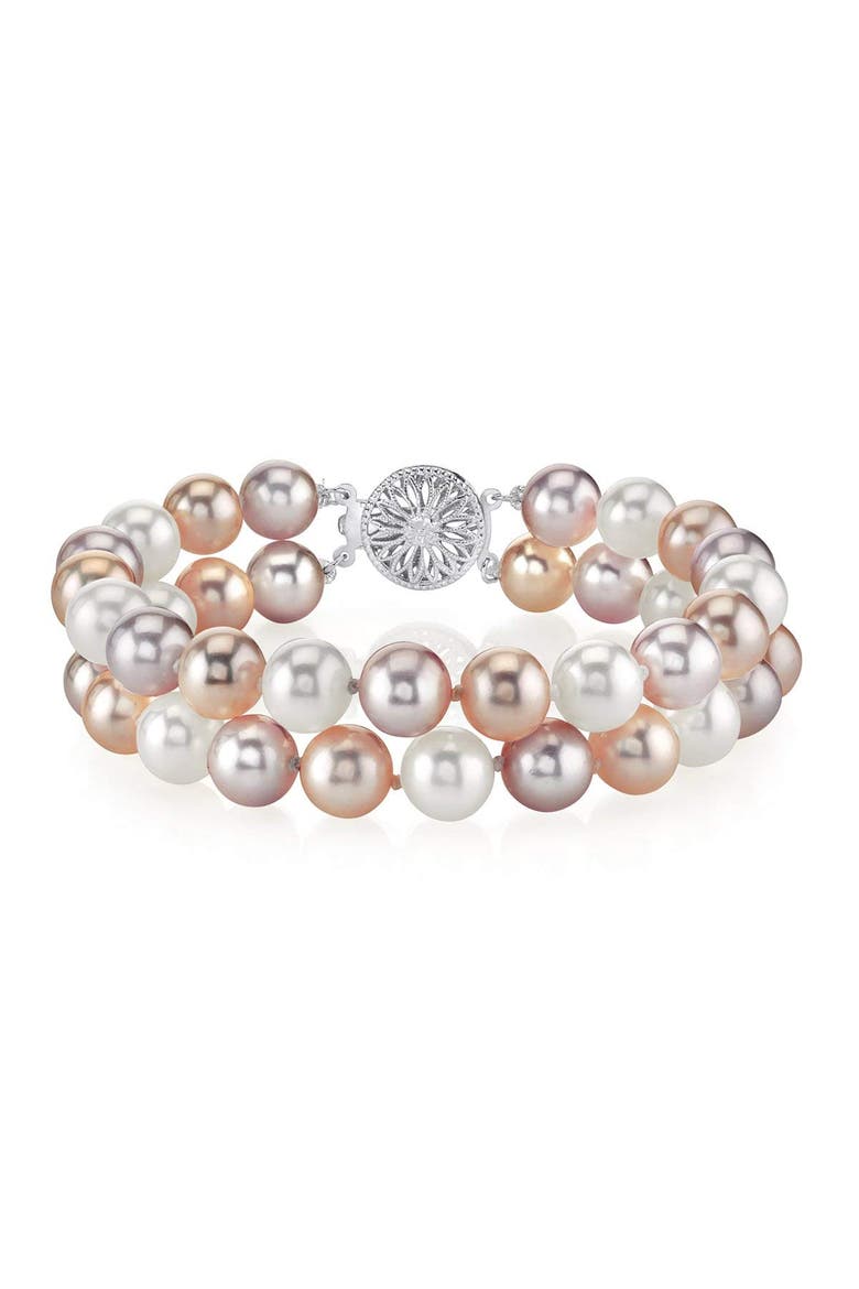 6.5-7mm Multicolor Freshwater Double Pearl Bracelet - AAA Quality, Main, color, Multicolor Pearls