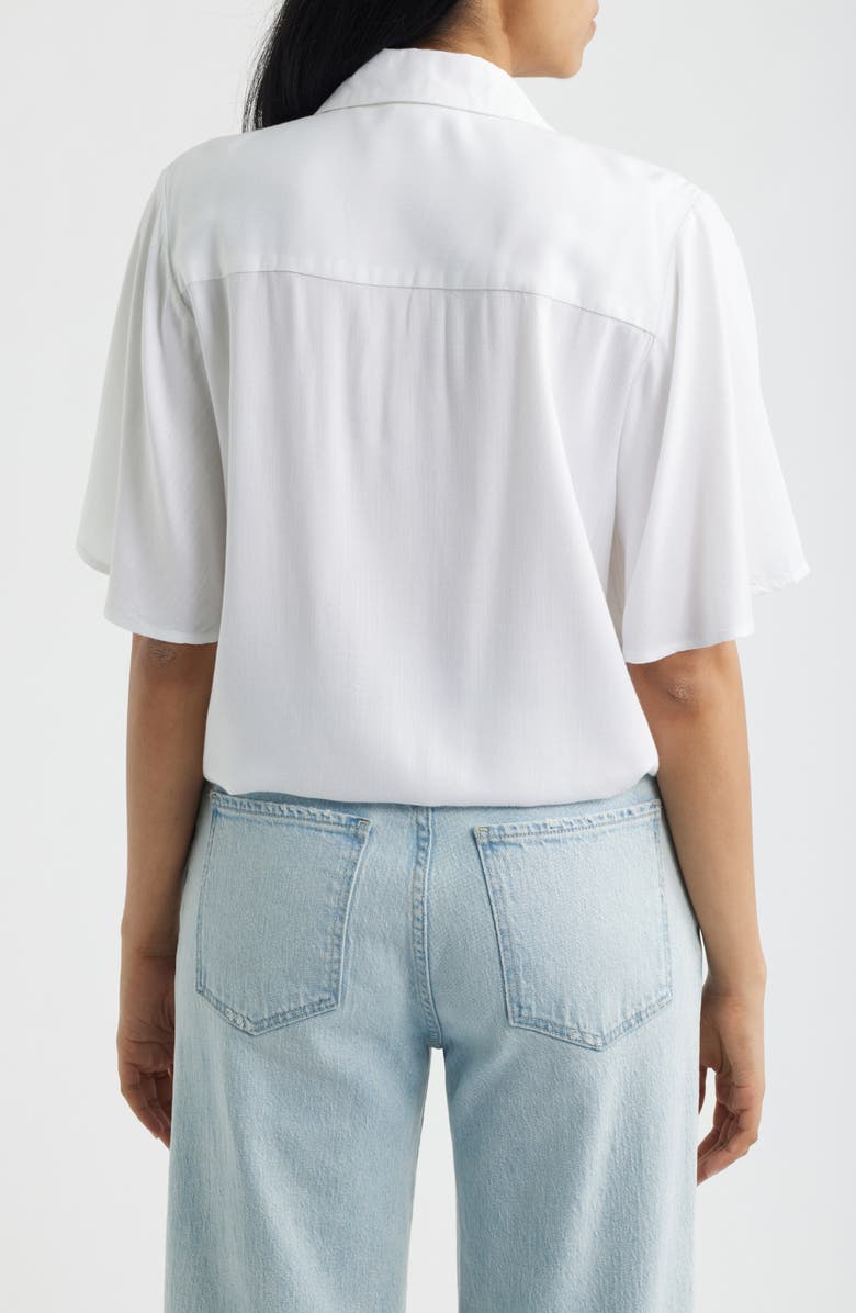beachlunchlounge Roxanna Tie Hem Shirt, Alternate, color, White