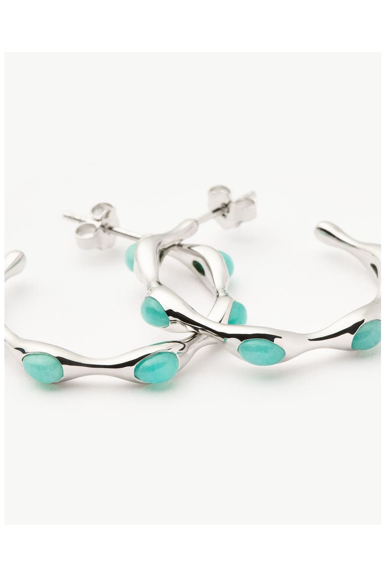 Medium Magma Hoop Earrings, Alternate, color, AQUA/ SILVER