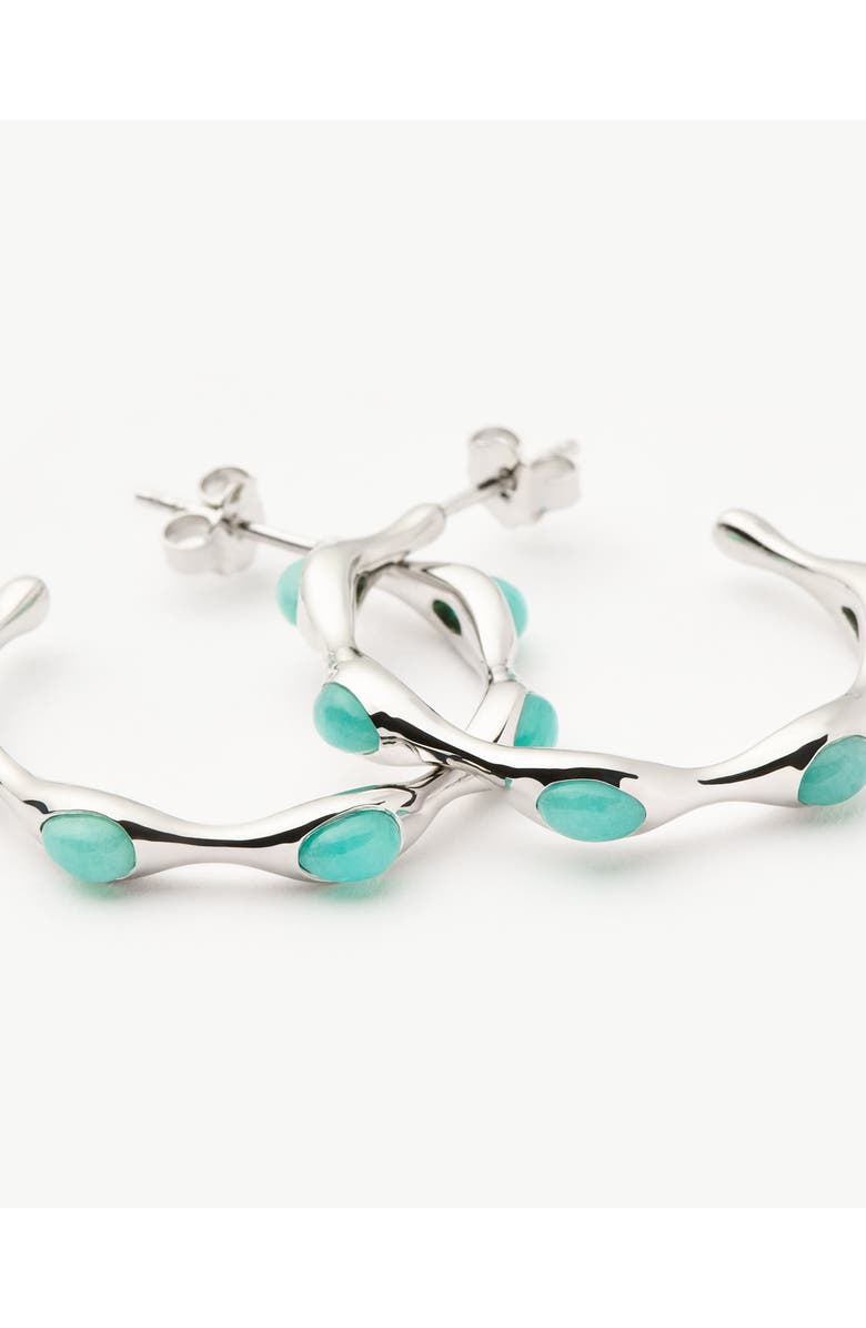 Missoma Medium Magma Hoop Earrings, Alternate, color, Aqua/ Silver