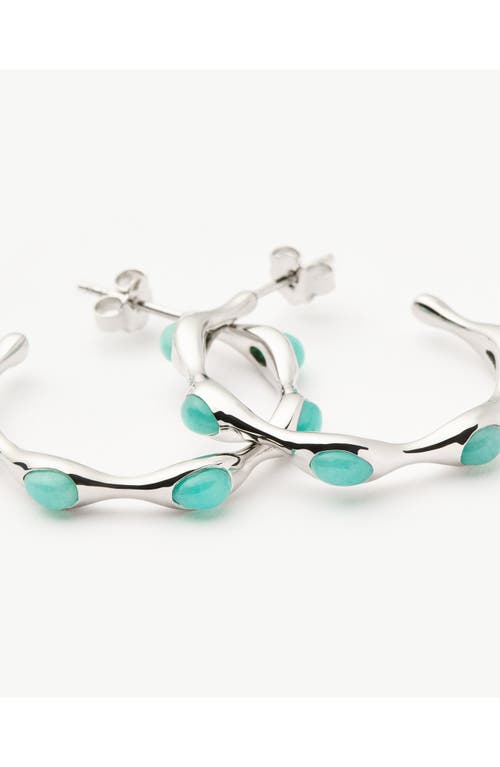 Missoma Medium Magma Hoop Earrings In Aqua/silver