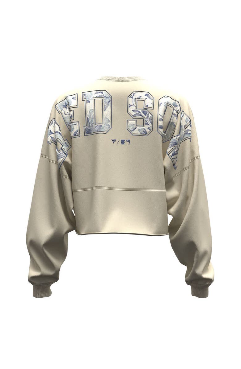 FANATICS Women's Fanatics Light Beige Boston Red Sox Spirit Floral Script Cropped Long-Sleeve T-Shirt, Alternate, color, Light Beige