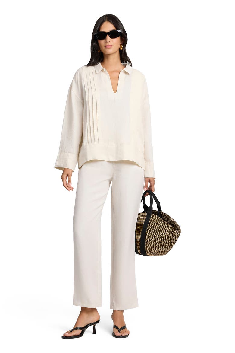 Air Linen Mid-Rise Pant, Main, color, NATURAL