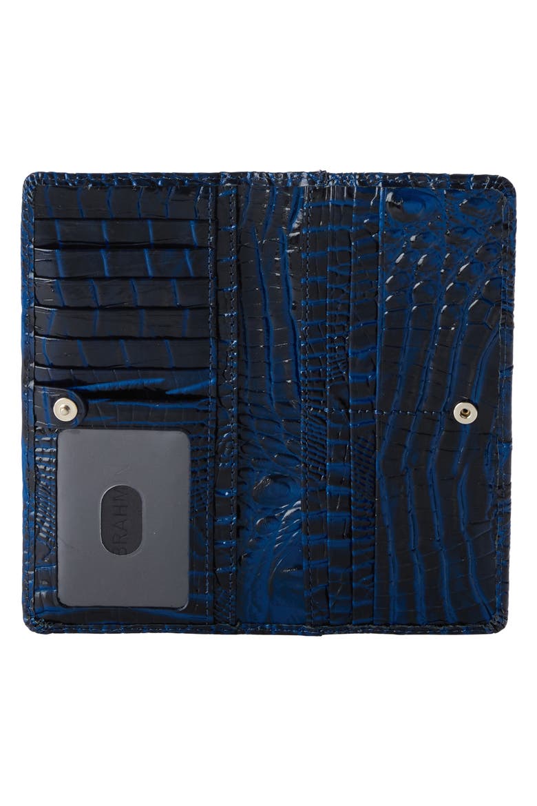'Ady' Croc Embossed Continental Wallet, Alternate, color, ANCHOR MELBOURNE