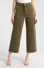 PAIGE Cameron High Waist Ankle Wide Leg Utility Jeans