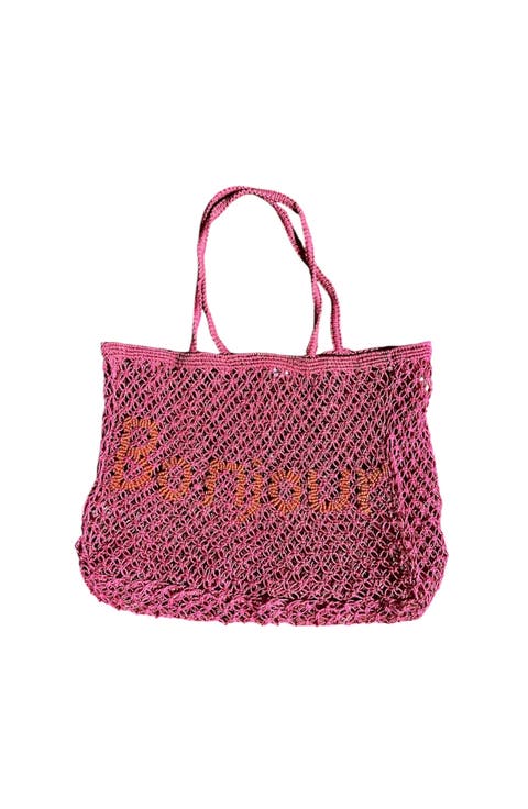 St Jean Jute Beach Tote "Bonjour"
