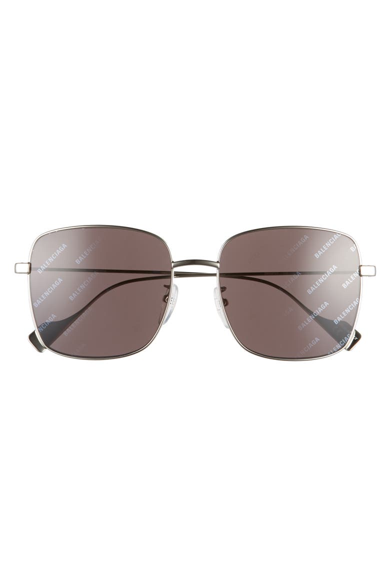57mm Square Sunglasses, Alternate, color, SILVER/ GREY