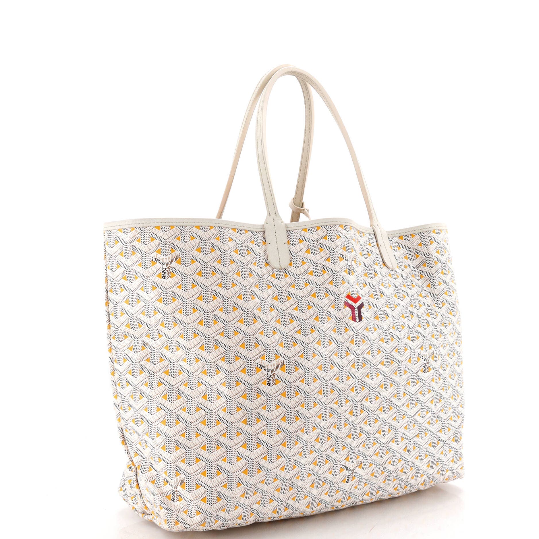 Pre-Owned Goyard Saint Louis Tote Claire Voie Coated Canvas PM, Alternate, color, White