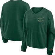 FANATICS Women's Fanatics Green Minnesota Wild Oversized All Out Effort Long Sleeve Henley T-Shirt