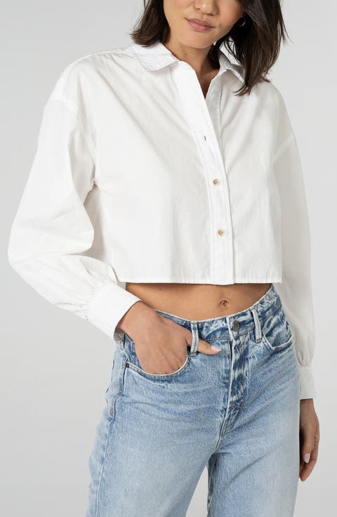 Ana Cotton Crop Button-Up Shirt