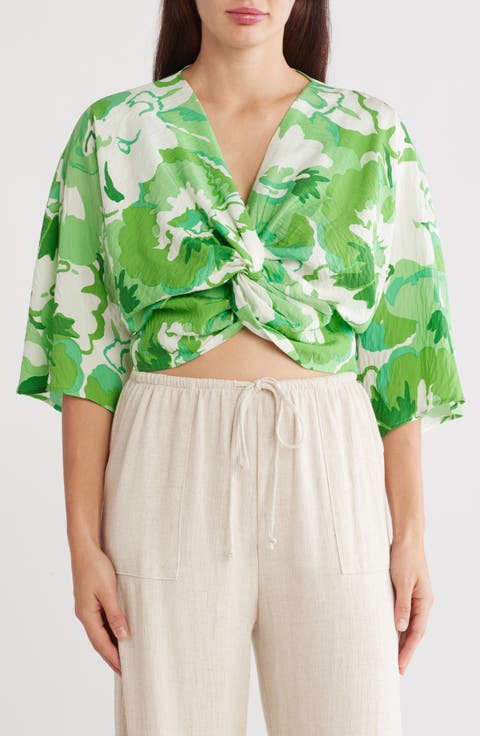 Floral Twist Front Top