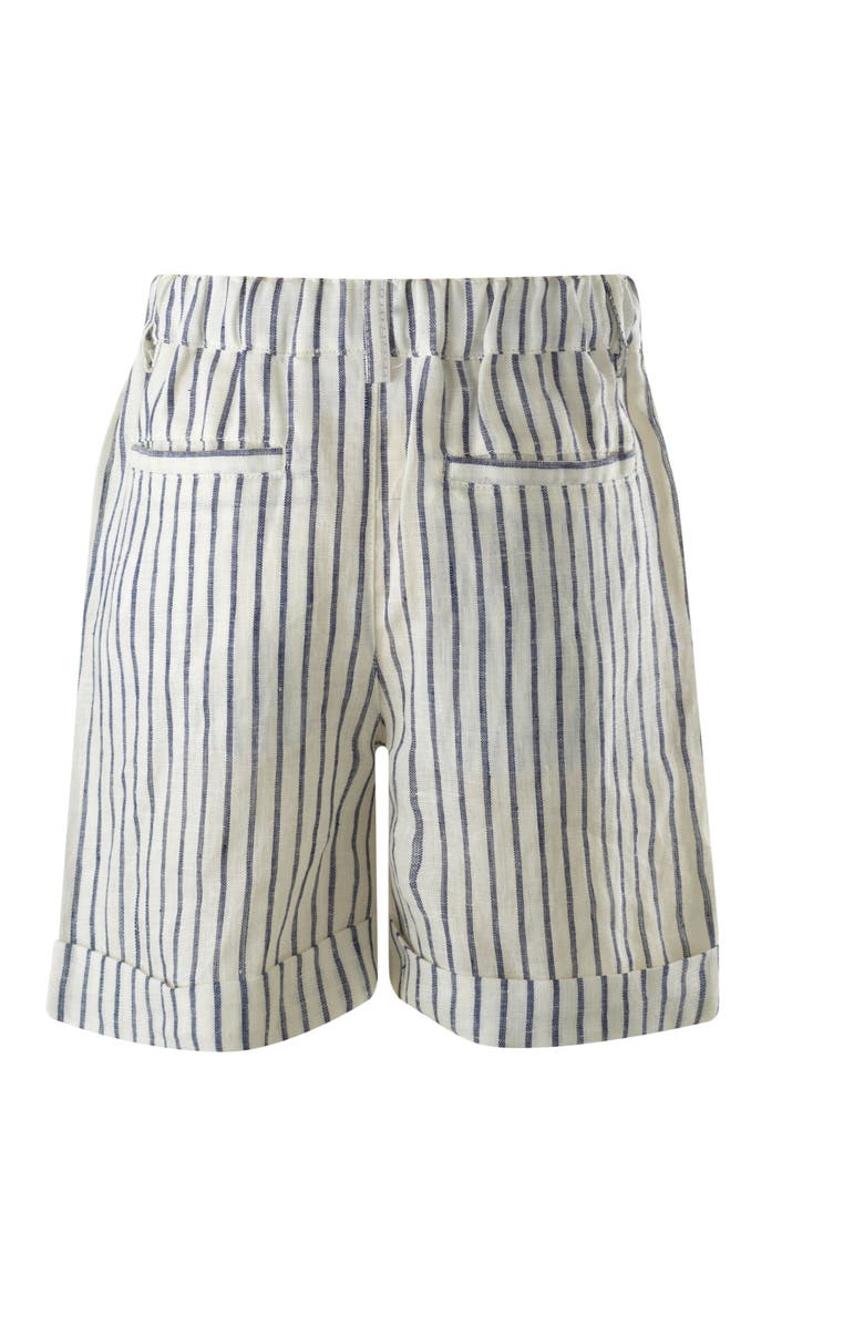 Rachel Riley Stripe Linen Shorts, Alternate, color, Navy