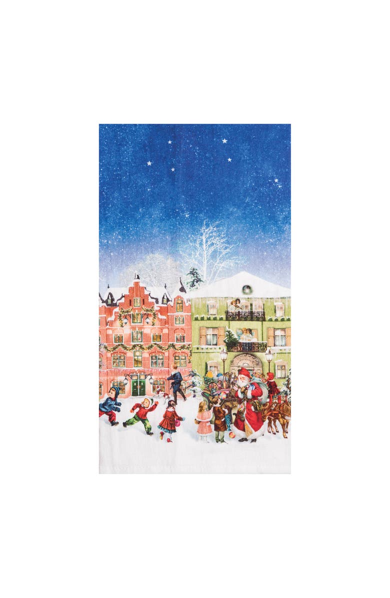 C&F Home Vintage Christmas Village Town Printed 100% Cotton Flour Sack Dishtowel, Alternate, color, 