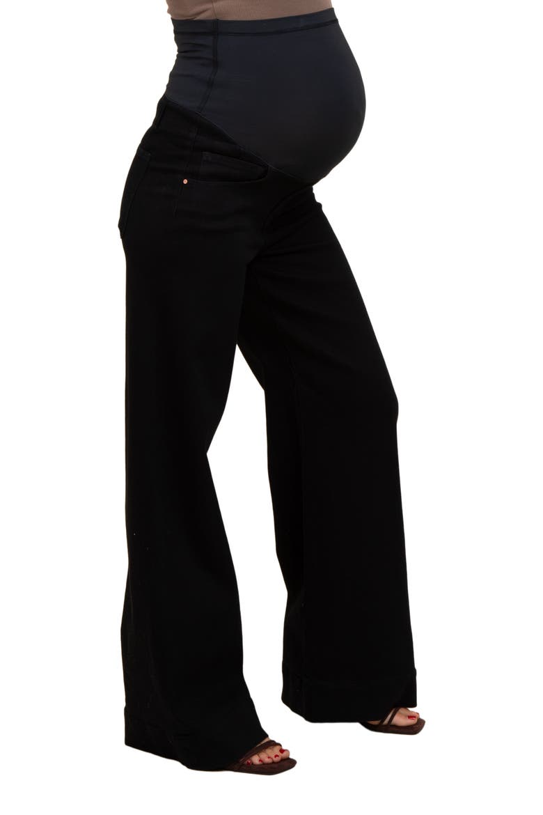 Super Wide Leg Maternity Jeans, Alternate, color, Black