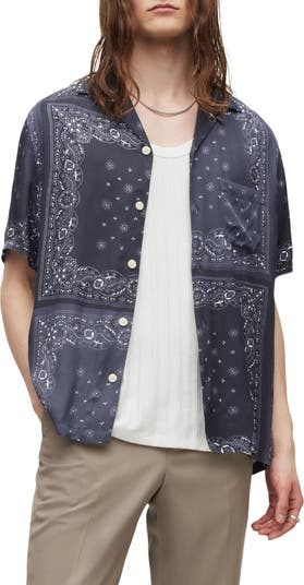 Bandana Print Short Sleeve Shirt and Mini Skirt Set main image 1