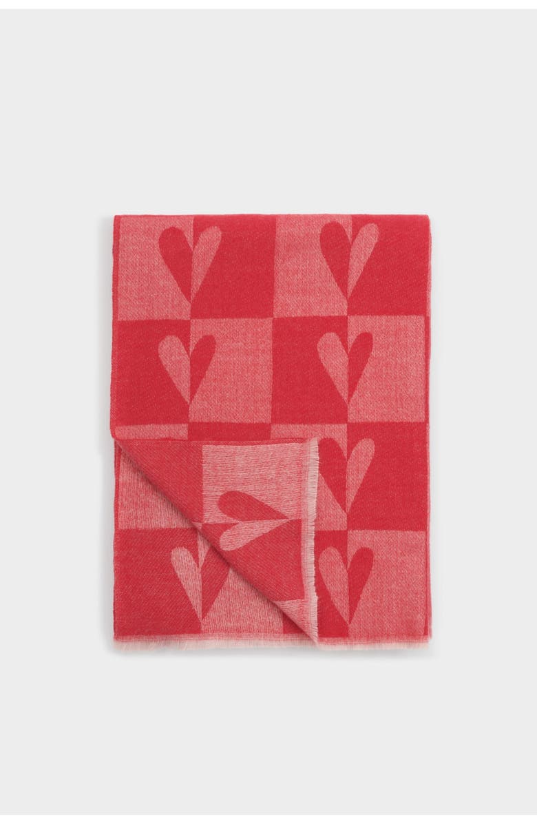 Katie Loxton Heart Printed Blanket Scarf, Main, color, Red