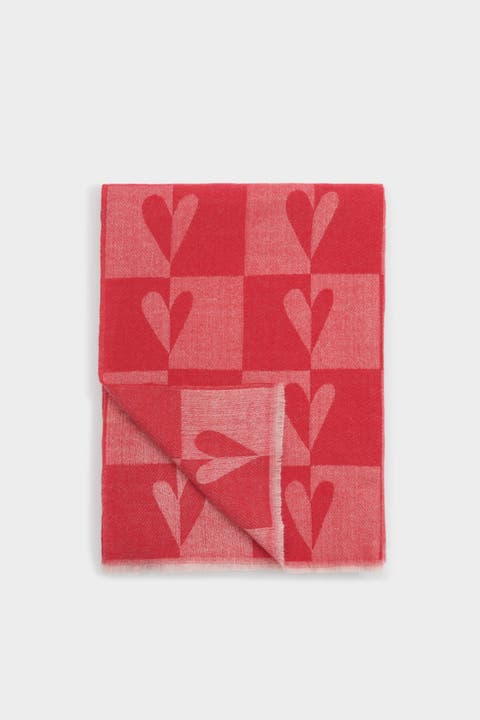Heart Printed Blanket Scarf