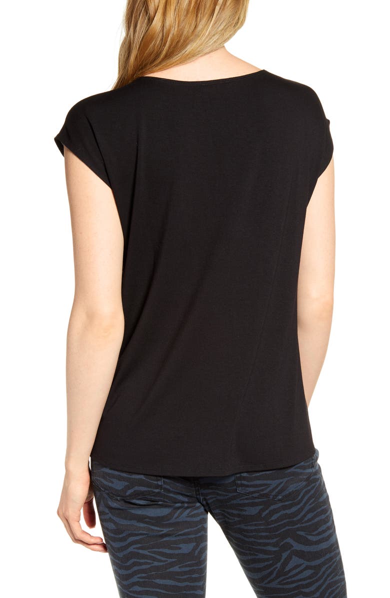 Vince Camuto Gathered Neck Knit Back Top, Alternate, color,
