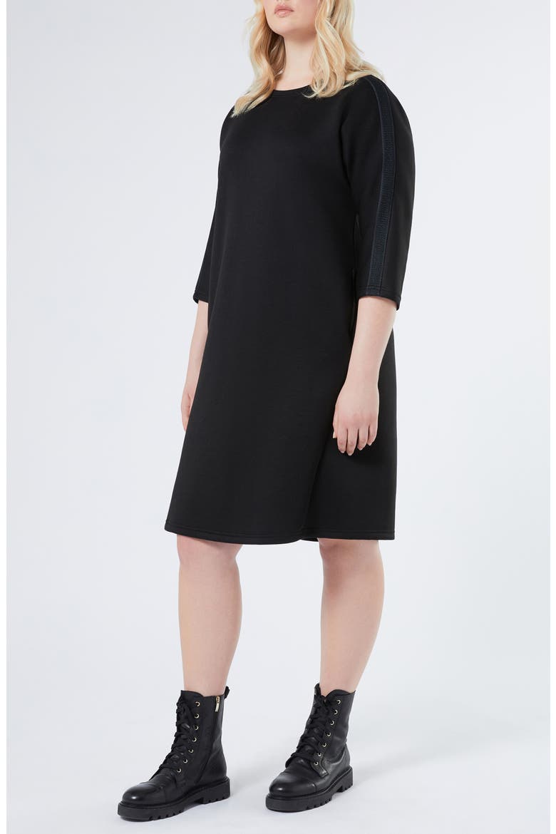 Martin Mesh Detail Scuba Jersey Dress, Main, color, BLACK