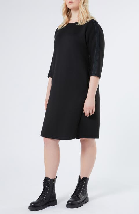 Martin Mesh Detail Scuba Jersey Dress (Plus)