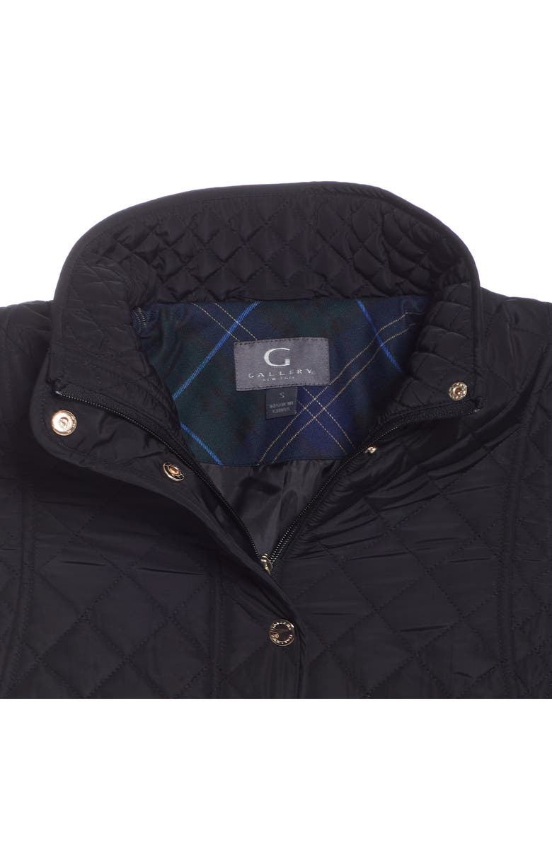 Gallery Quilted Stand Collar Jacket, Alternate, color, Black