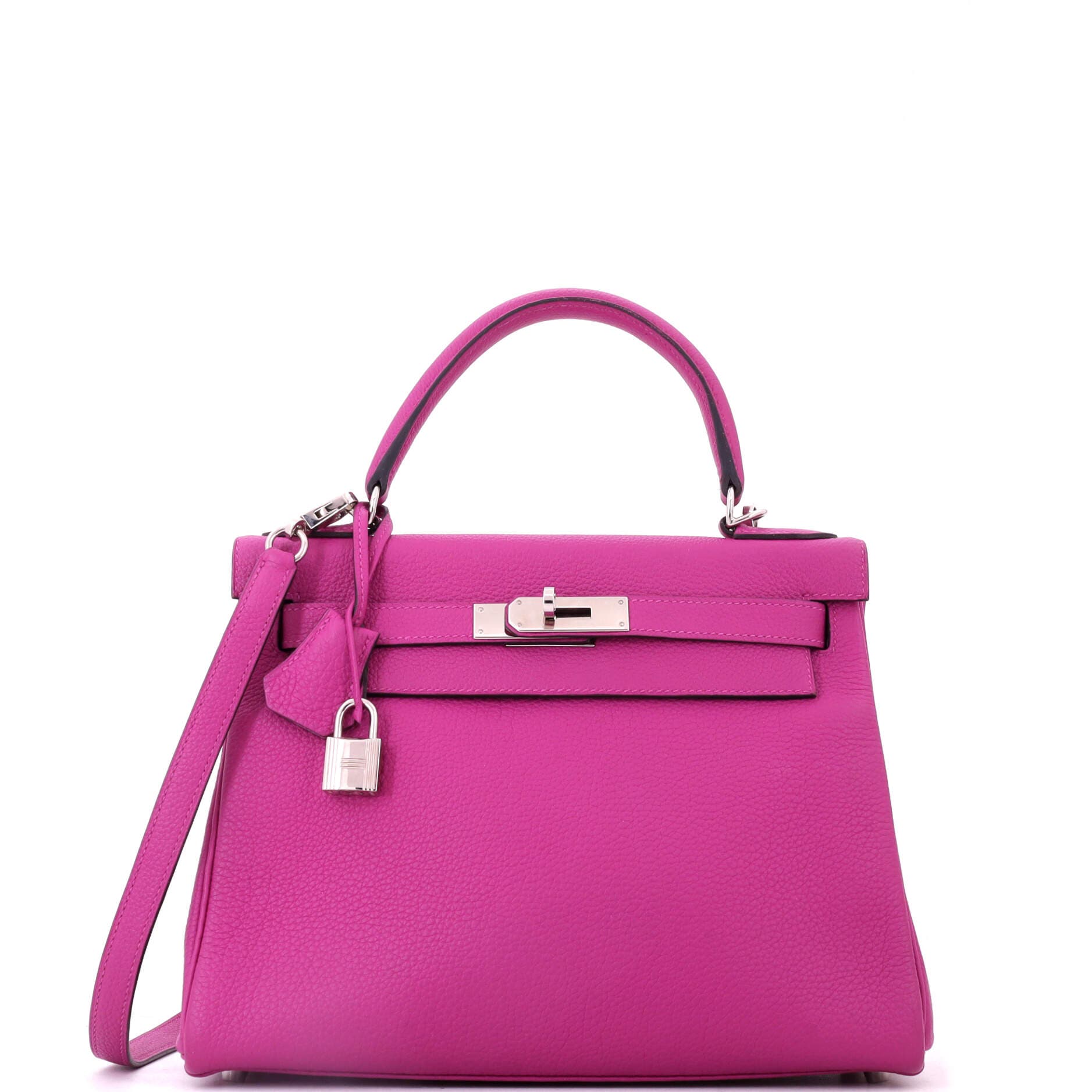 Kelly Handbag Pink Togo with Palladium Hardware 28, Main, color, Rose Pourpre