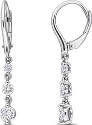 Created Forever Sterling Silver Lab Grown Diamond Drop Earrings