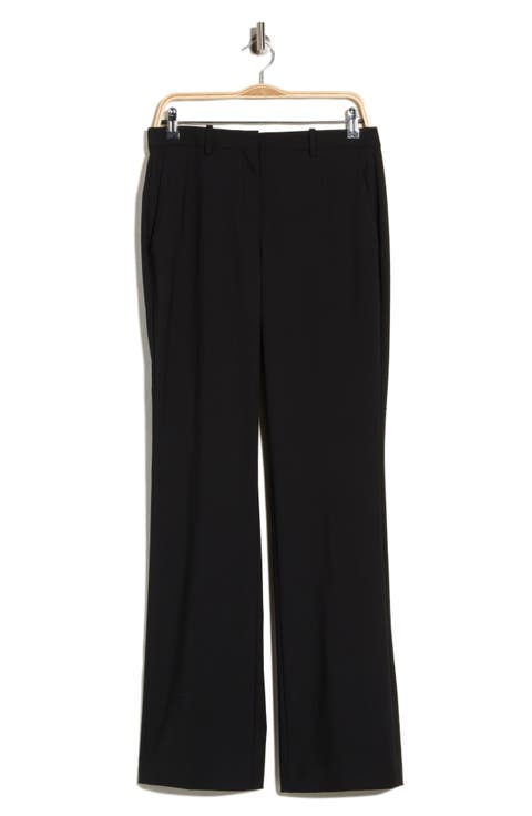Slim Flare Stretchy Wool Trousers