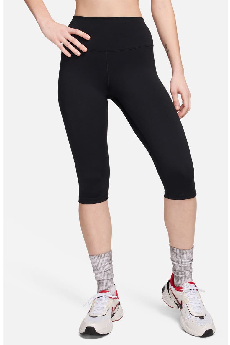 One Dri-FIT High Waist Capri Leggings, Main, color, BLACK
