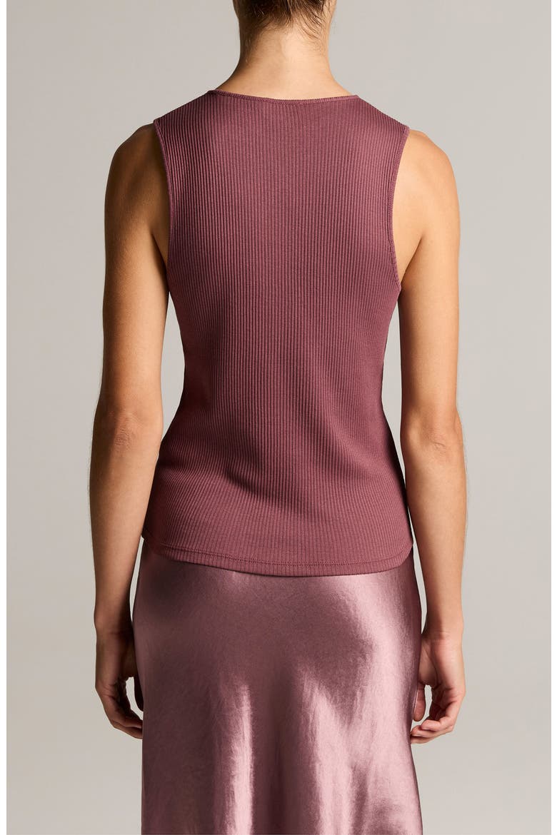 Sleeveless Cotton Rib Shell, Alternate, color, DEEP MAUVE