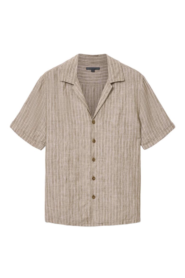 Grady Stripe Linen Camp Shirt, Alternate, color, FADED TWINE
