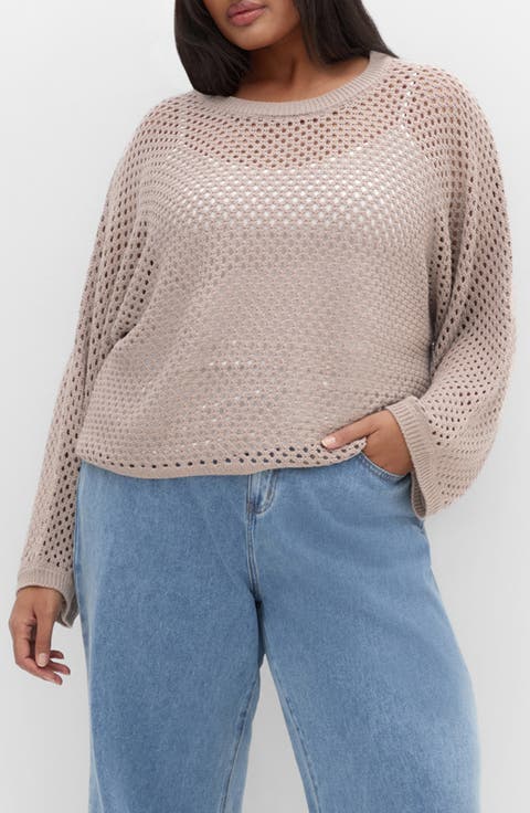 Open Stitch Sweater (Plus)