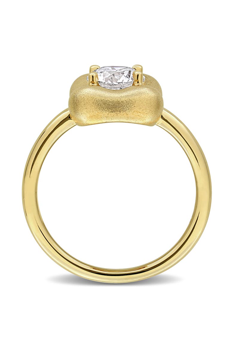Lab Grown Diamond Solitaire Puffed Ring 14k, Alternate, color, Yellow Gold