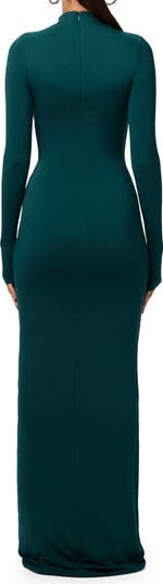 Tie Front Long Sleeve Maxi Dress