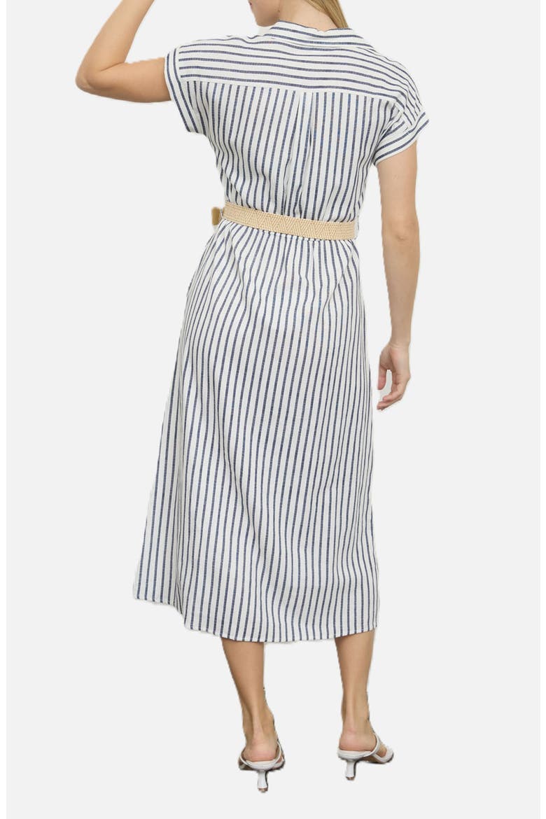 Stripe Belted Shirtdress, Alternate, color, NAVY