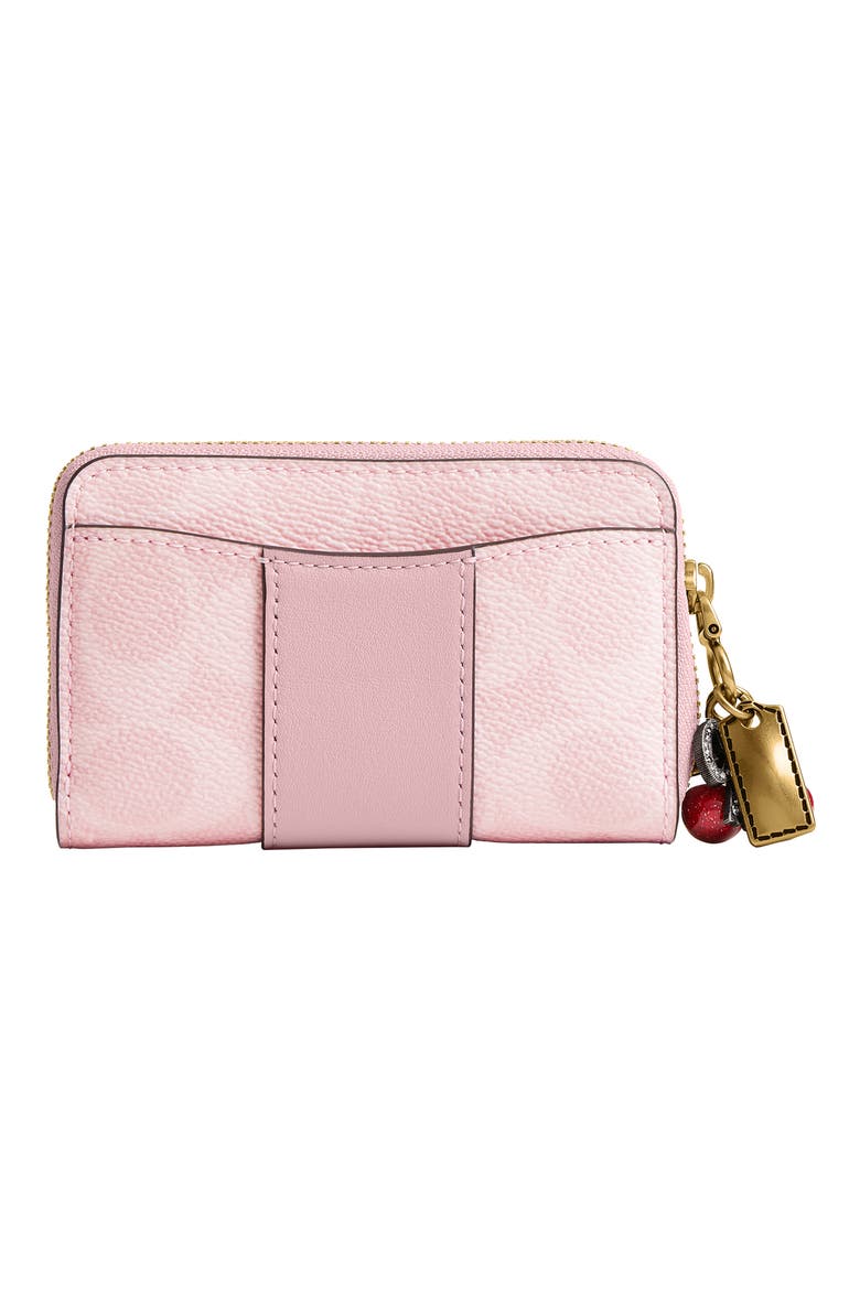 Essential Zip Around Card Case with Charms, Alternate, color, B4/ POWDER PINK