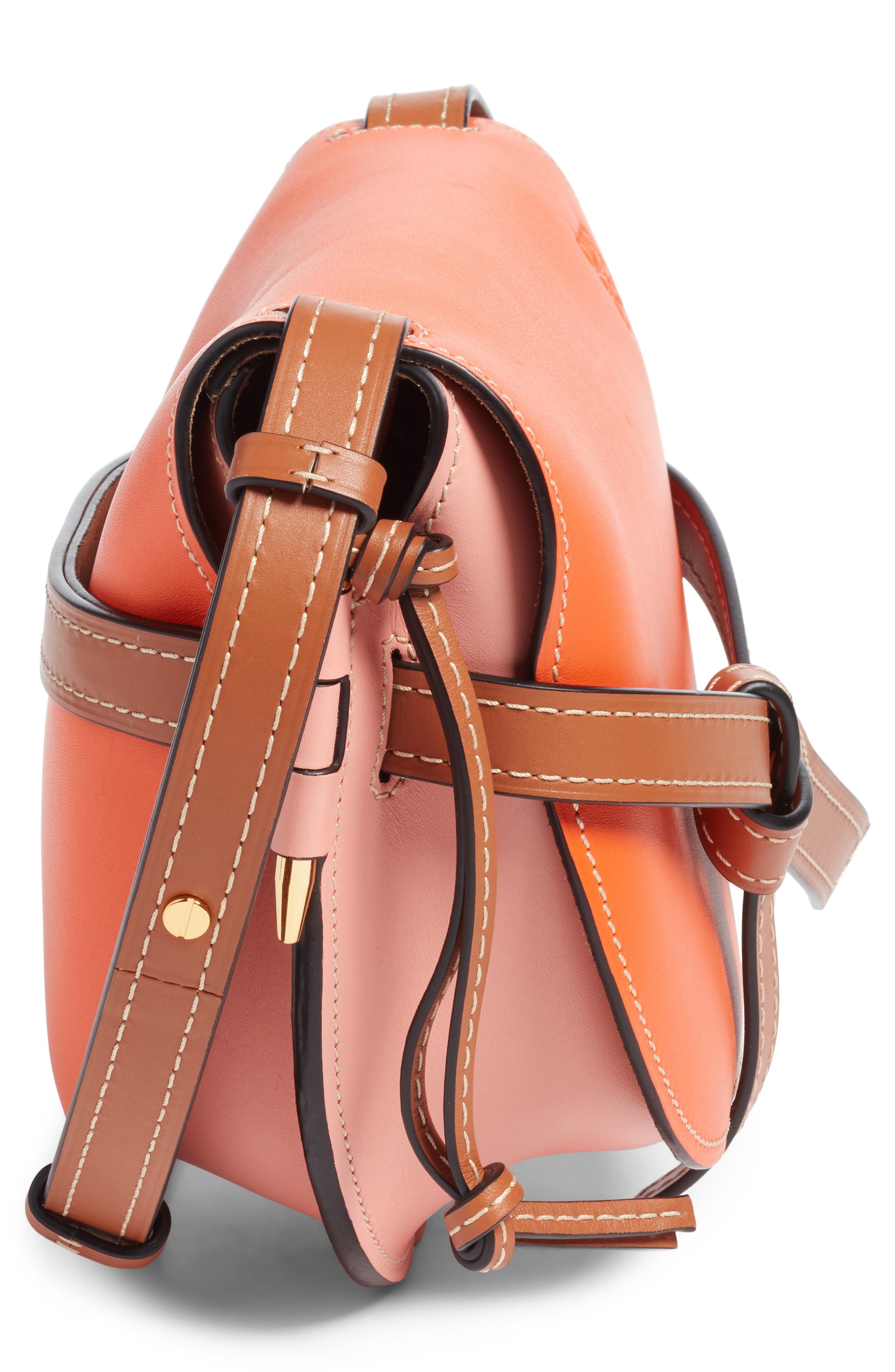 Gate Small Leather Crossbody Bag, Alternate, color, ORANGE/ BLOSSOM