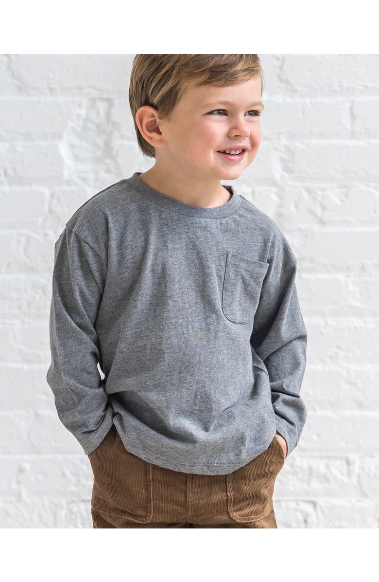 Colored Organics Organic Cotton Reese Drop Shoulder Tee, Alternate, color, Heather Charcoal