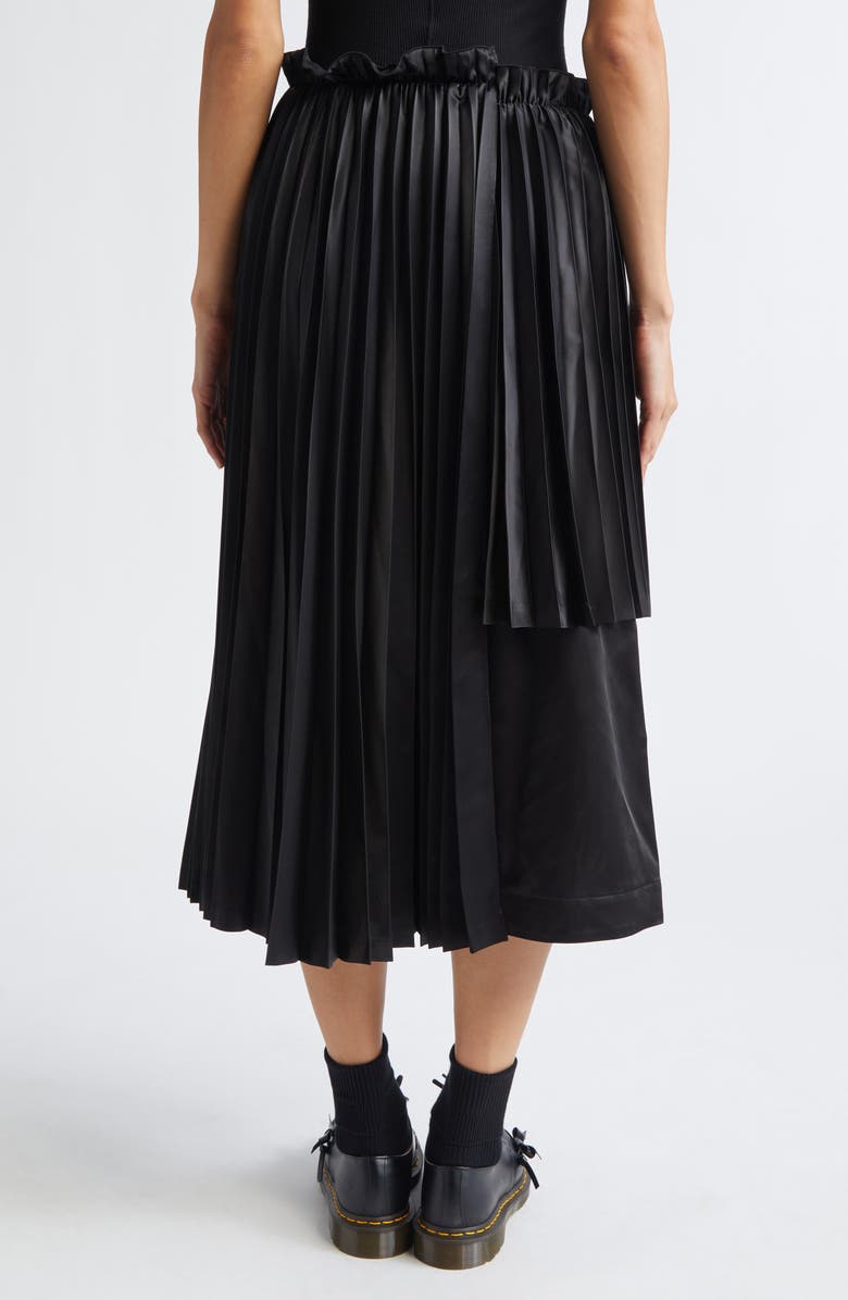 Noir Kei Ninomiya Pleated Satin Skirt, Alternate, color, Black