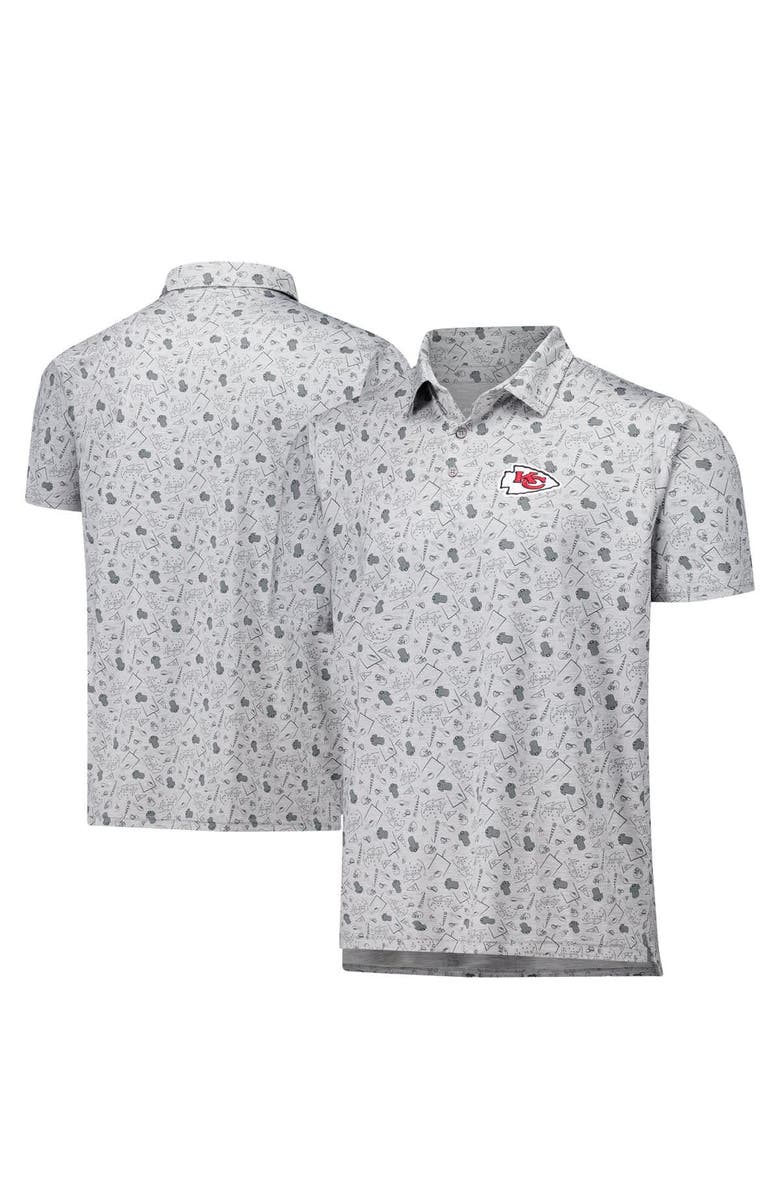 ANTIGUA Men's Antigua Heather Gray Kansas City Chiefs Relentless Polo, Main, color, 