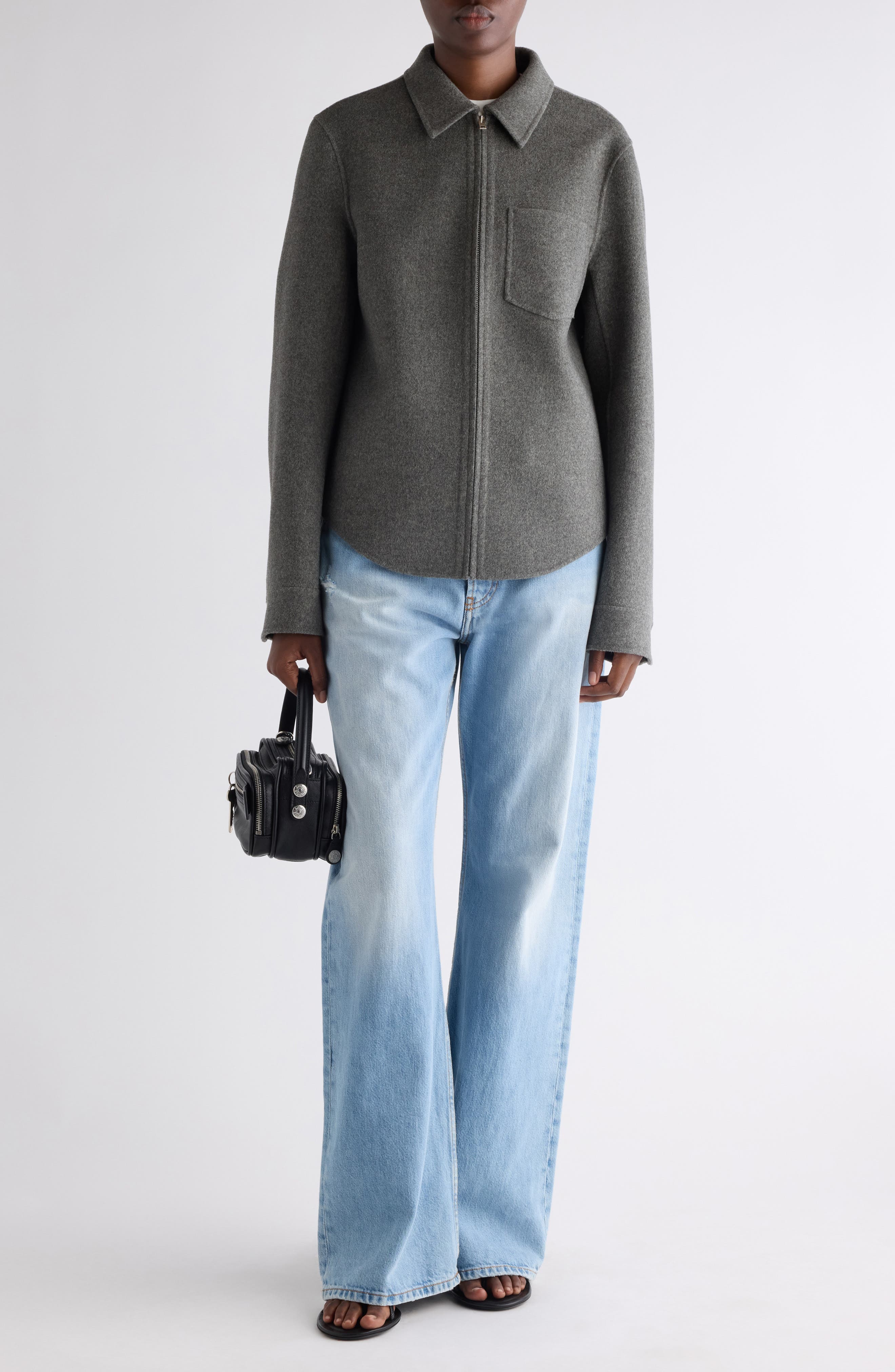 Wool & Cashmere Felt Shirt Jacket - image 2