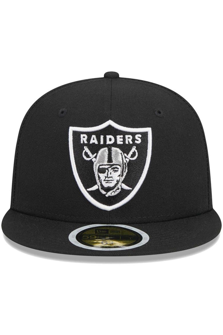 Youth New Era Black Las Vegas Raiders  Main 59FIFTY Fitted Hat, Alternate, color, Black