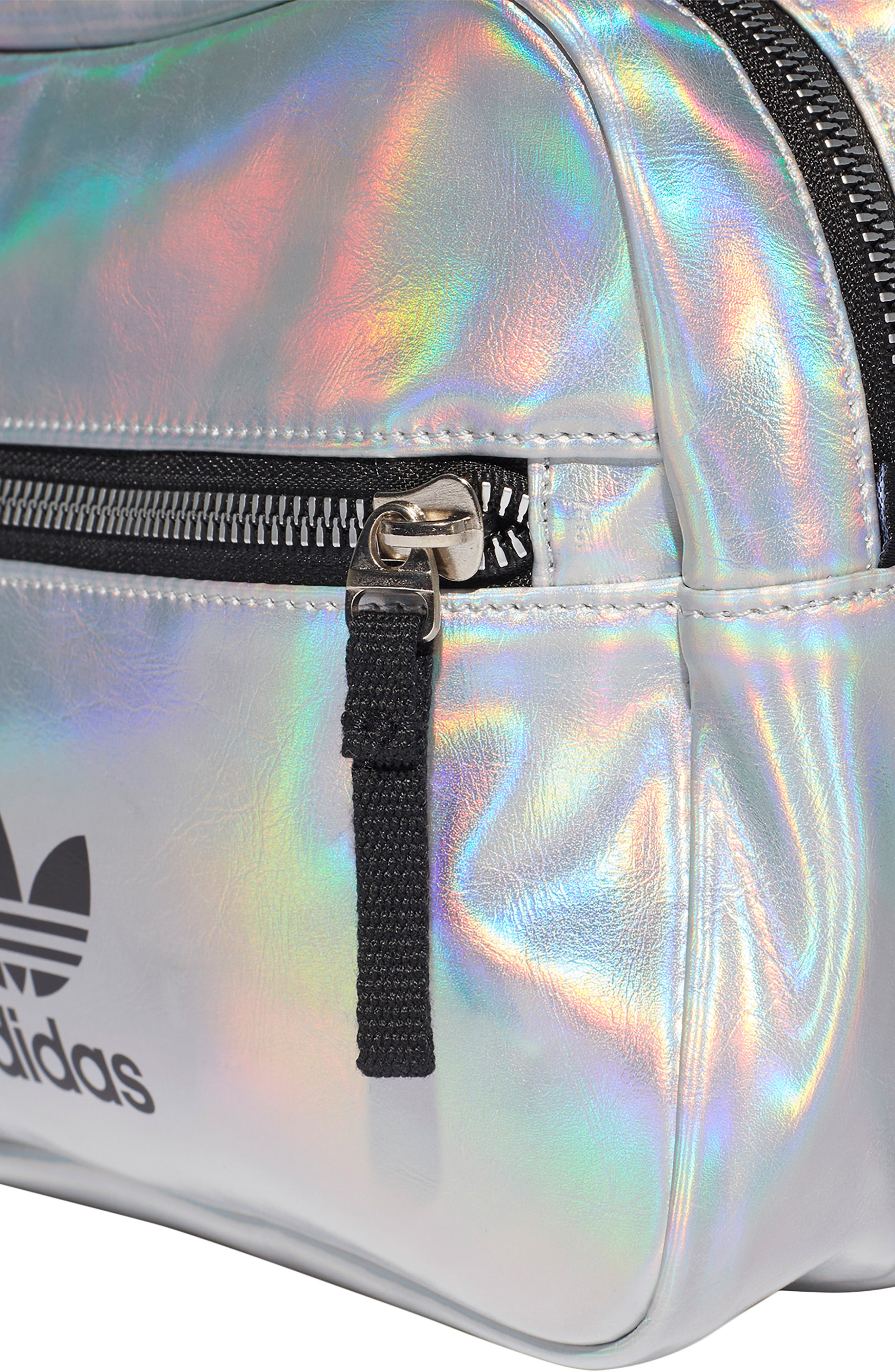 adidas Originals Mini Airliner Metallic Backpack, Alternate, color, 