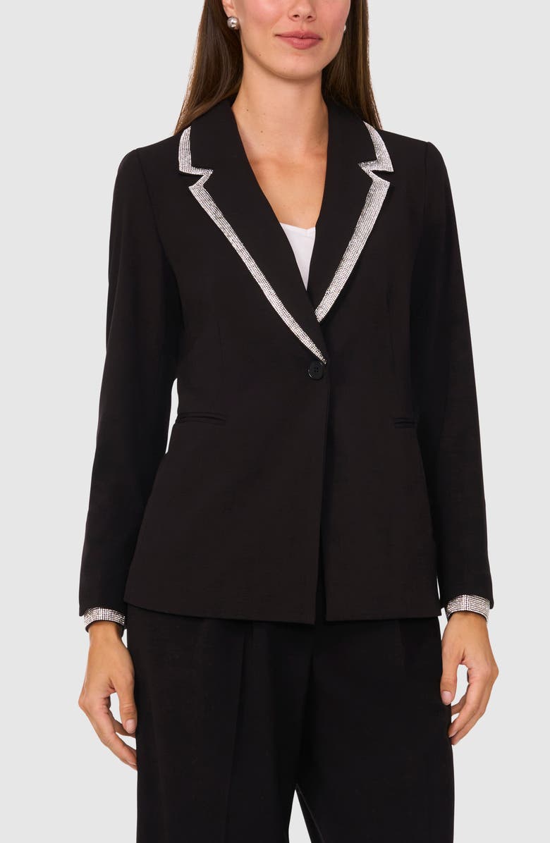 Halogen<sup>®</sup> Rhinestone Trim Notch Lapel Blazer, Alternate, color,