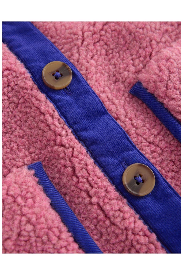 Kids' Embroidered High Pile Fleece Jacket, Alternate, color, PINK HEATHER FLORAL EMBROIDERY