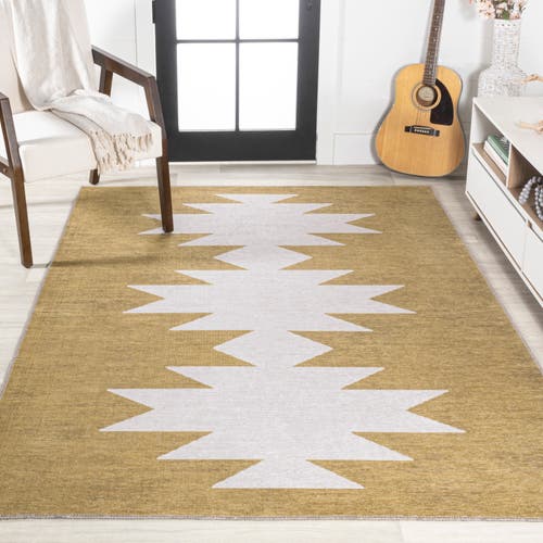 Jonathan Y Chayton Minimalist Geometric Machine-washable Area Rug In Green