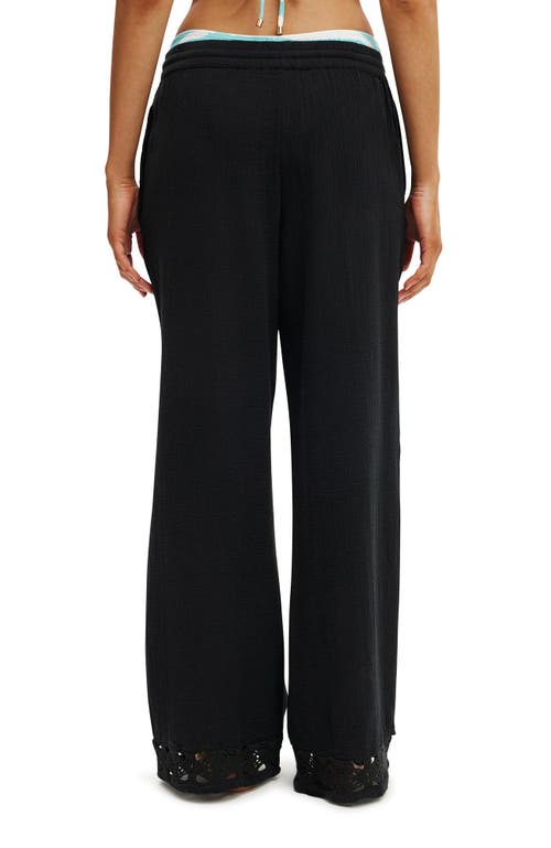 Cotton On Body Woven Wide Leg Beach Pant In Black