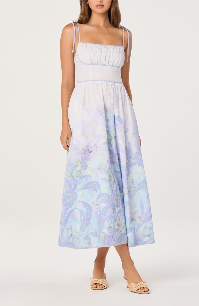 ASTR the Label Dayana Sleeveless A-Line Dress, Main, color, Purple Floral
