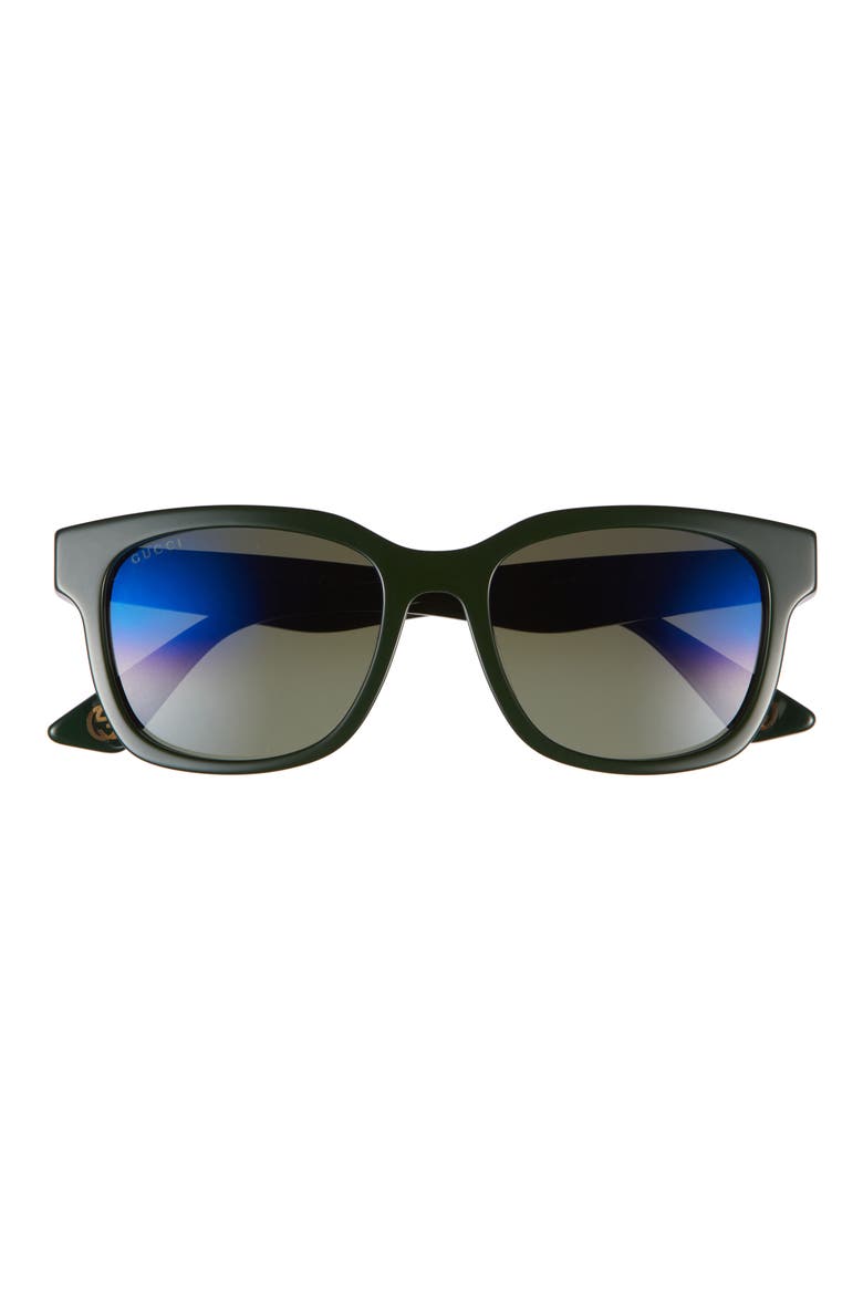 54mm Square Sunglasses, Main, color, GREEN GREEN BLUE