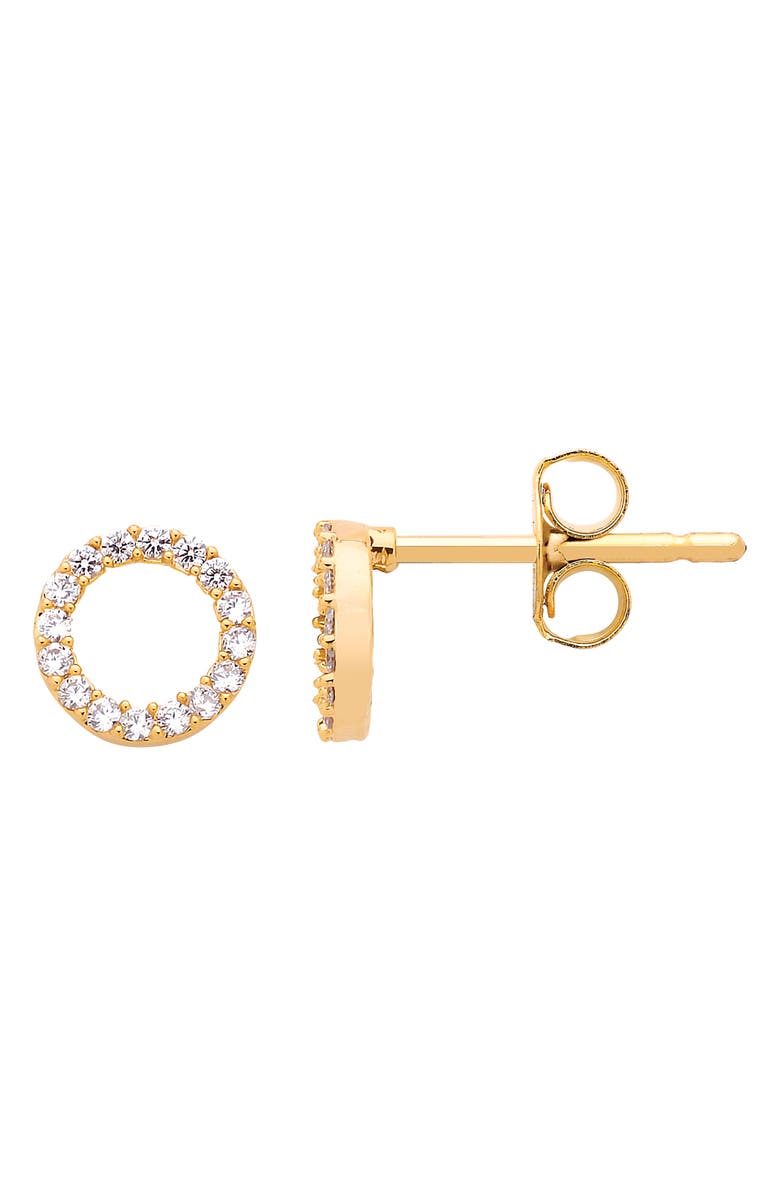 Estella Bartlett Pavé Crescent Moon Stud Earrings, Alternate, color, 